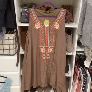 Floral Embroidered Shift Dress